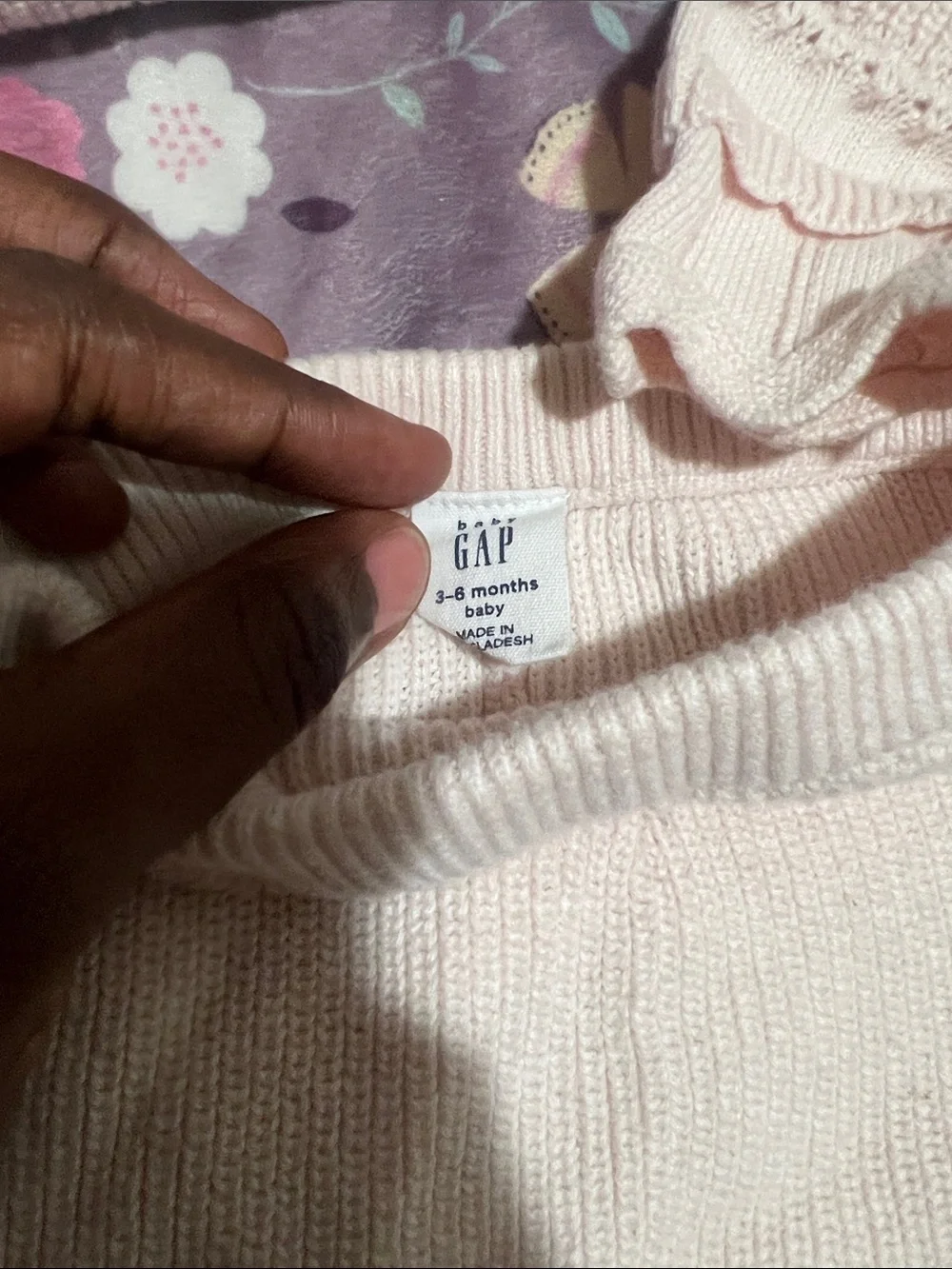 GAP Pink Knit Ruffle Baby Outfit